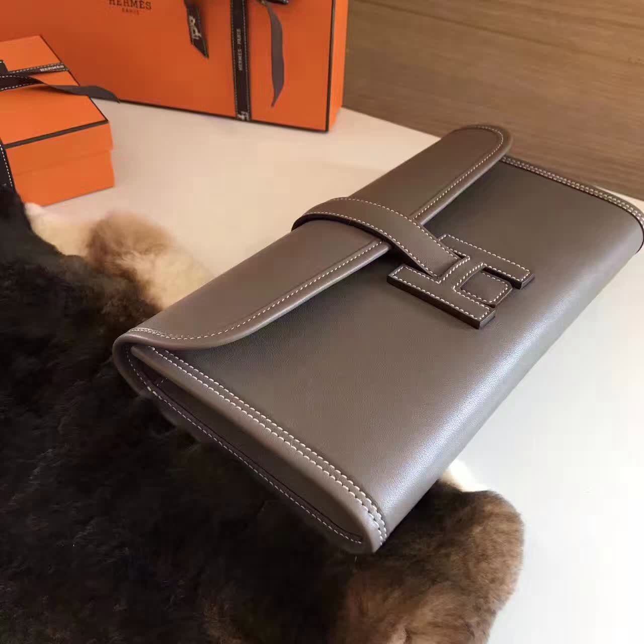 全球同步发售 Hermes Jige手包男女同款 Swift皮