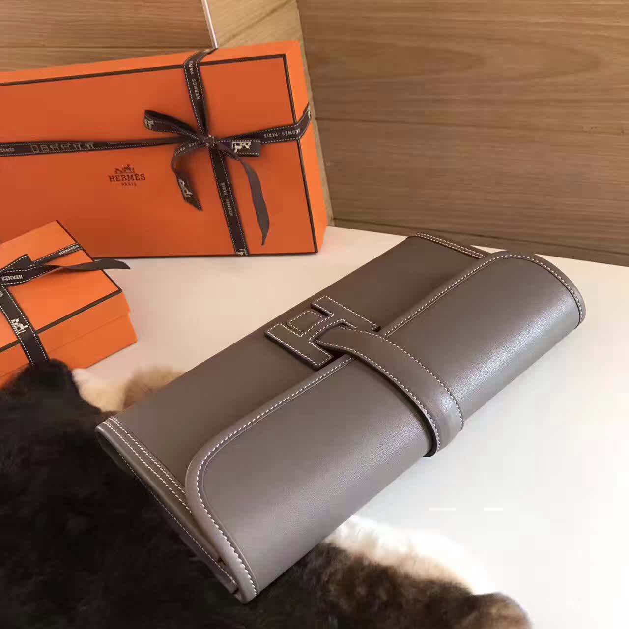全球同步发售 Hermes Jige手包男女同款 Swift皮