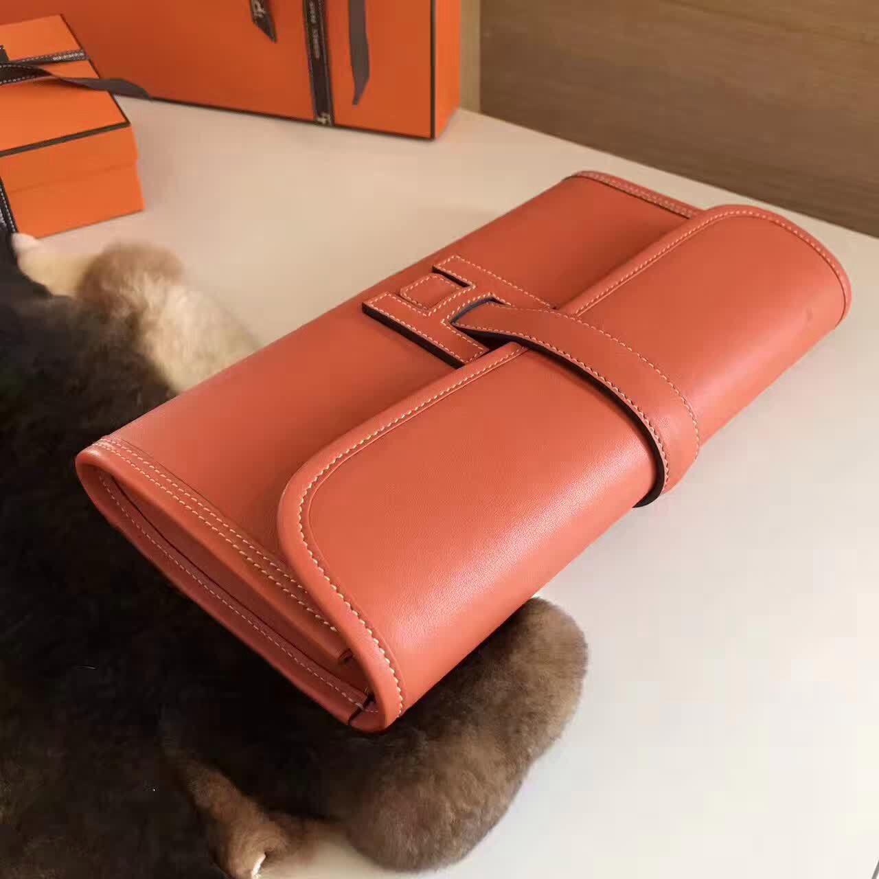 全球同步发售 Hermes Jige手包男女同款 Swift皮