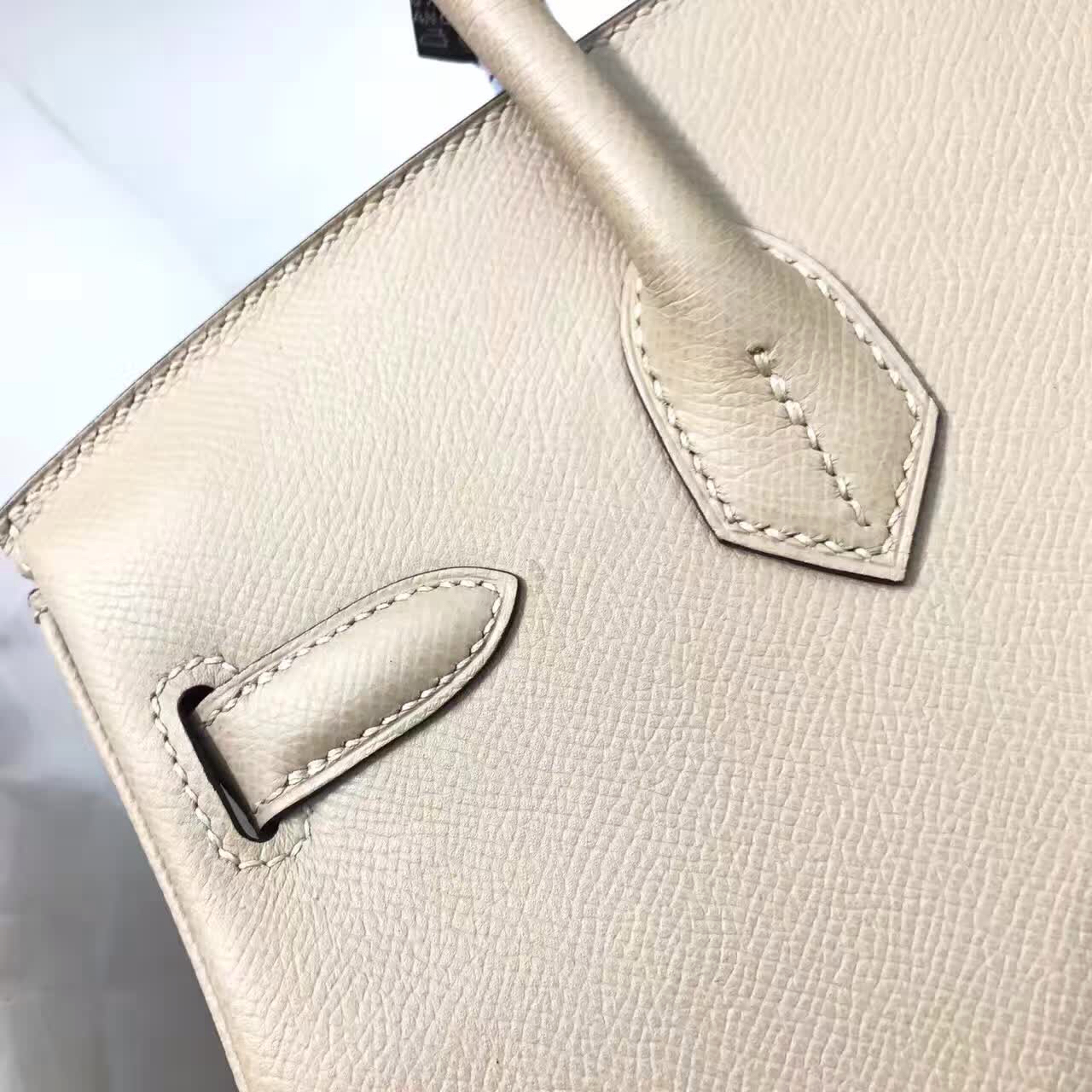 爱马仕包包 爆款热卖 Birkin铂金包30cm Epsom 法国原产小牛掌纹皮 S2 Trench 风衣灰 金扣