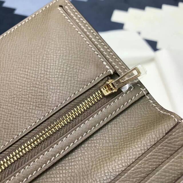 广州爱玛皮具 全球代发 爱马仕stock epsom皮 CC18 Etoupe 大象灰 金扣 蜡线手工缝制