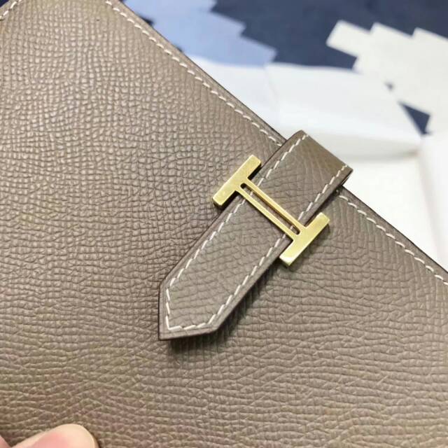 广州爱玛皮具 全球代发 爱马仕stock epsom皮 CC18 Etoupe 大象灰 金扣 蜡线手工缝制