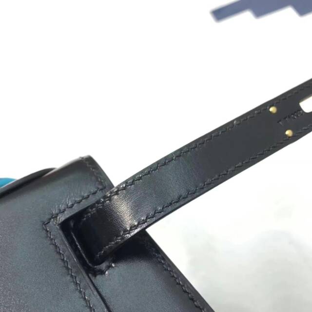 广州白云皮具城 爱马仕stock 28kelly box皮 黑色 金扣 蜡线纯手工