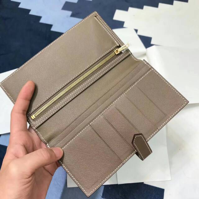 广州爱玛皮具 全球代发 爱马仕stock epsom皮 CC18 Etoupe 大象灰 金扣 蜡线手工缝制