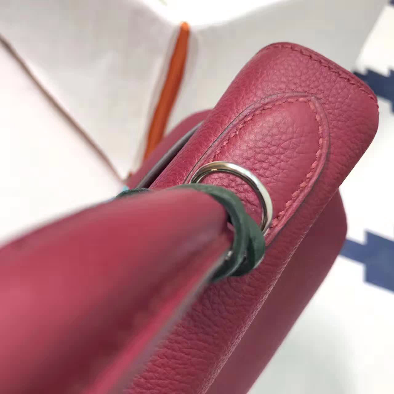 广州爱玛皮具 爱马仕28kelly baby cow Togo小牛皮 B5 宝石红 Rubis 银扣 法国蜡线手工缝制