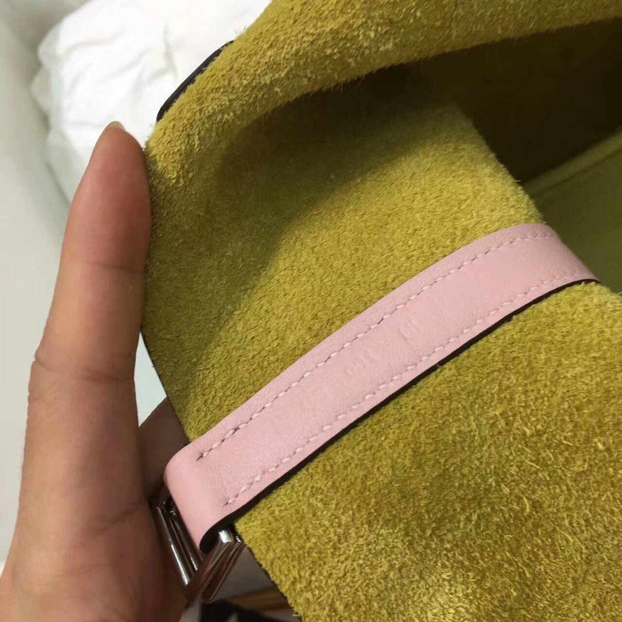 Hermes爱马仕菜篮子 Picotin Lock 18cm Clememce 法国原产Tc皮 1Z Jaine Poessin 小鸡黄拼3Q Rose Sakura 芭比粉 银扣