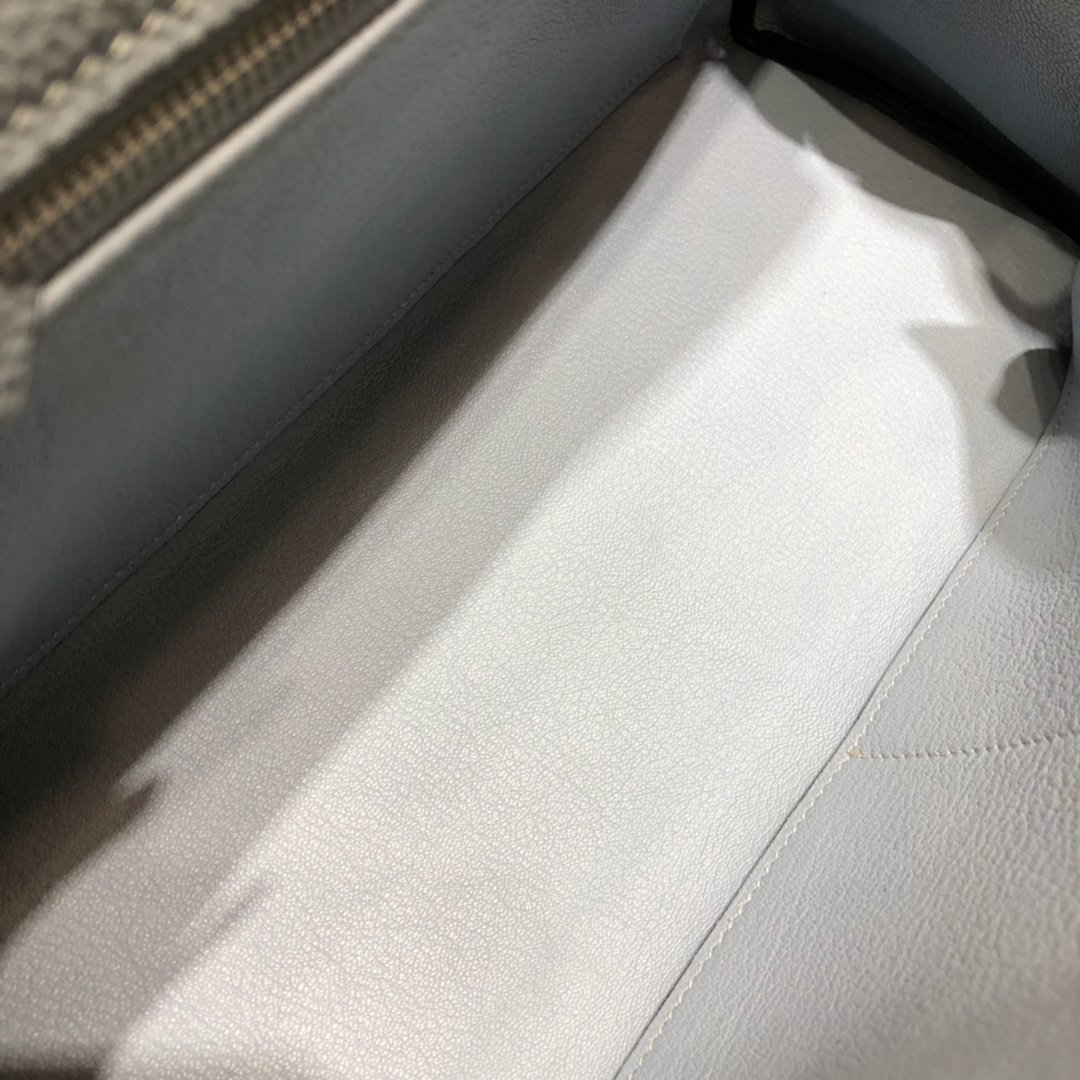 Hermes爱马仕 Kelly 32cm Togo J7 Blue Lin 亚麻蓝 银扣 顶级工艺手缝蜡线