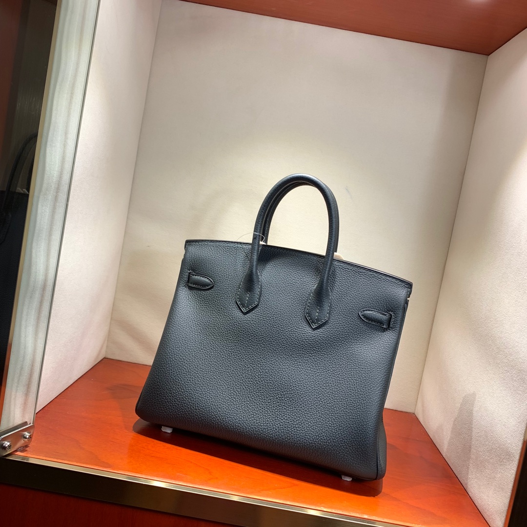 爱马仕2018 AW秋冬限量版 Birkin 25cm Officier CC88 Graphite 石墨灰拼 B3 Zanzibar 坦桑利亚蓝 银扣 顶尖工艺