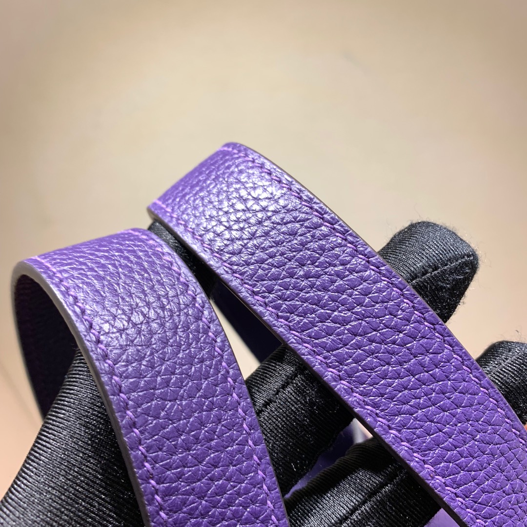 爱马仕包包批发 Picotin Lock18cm 法国顶级Tc皮 9K Lris 紫罗兰 银扣 手缝蜜蜡线缝制