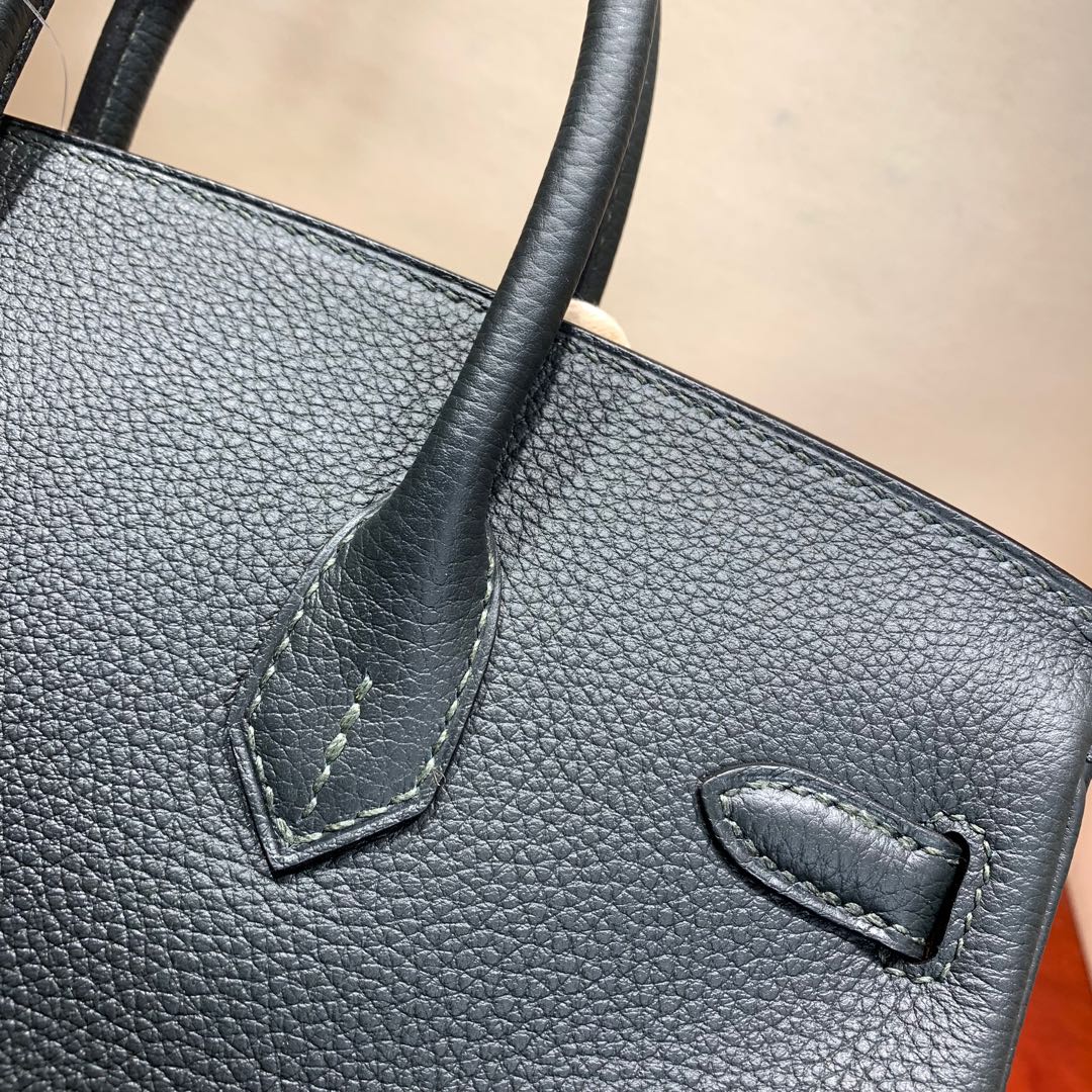 爱马仕2018 AW秋冬限量版 Birkin 25cm Officier CC88 Graphite 石墨灰拼 B3 Zanzibar 坦桑利亚蓝 银扣 顶尖工艺
