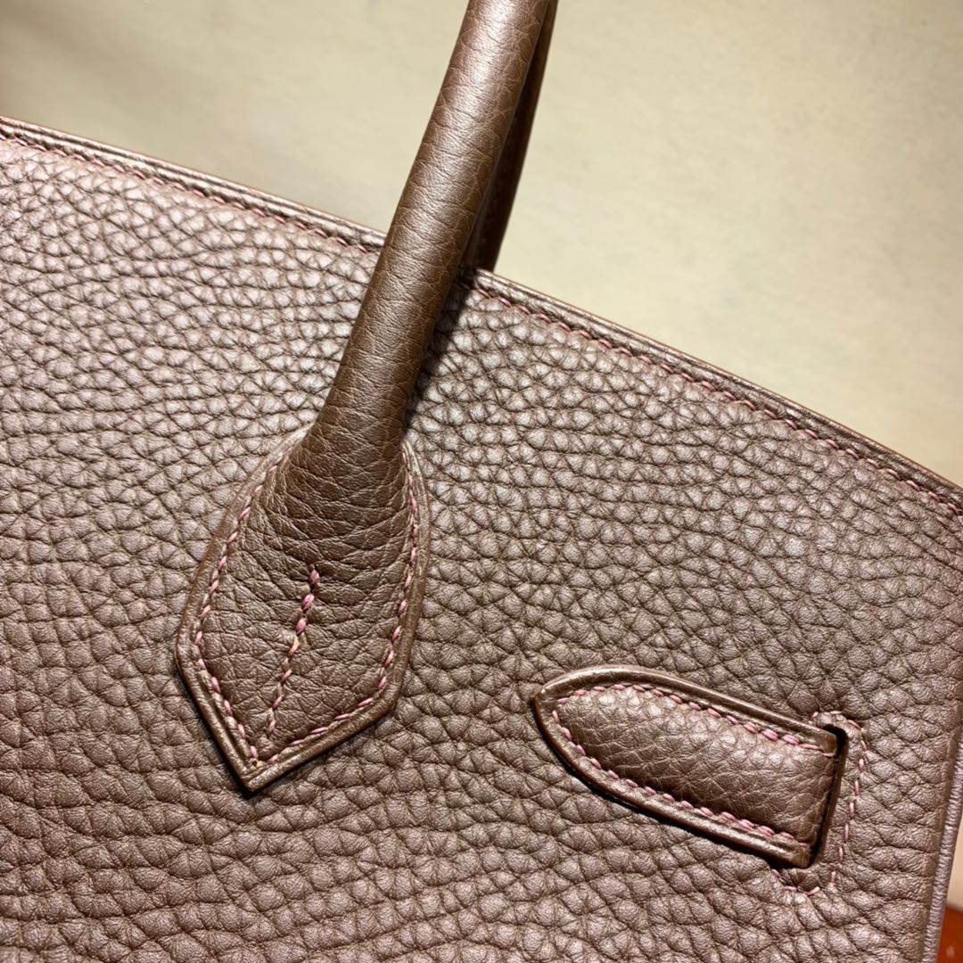 爱马仕铂金包 Birkin 30cm Togo 47朱古力 金扣 蜜蜡全手缝