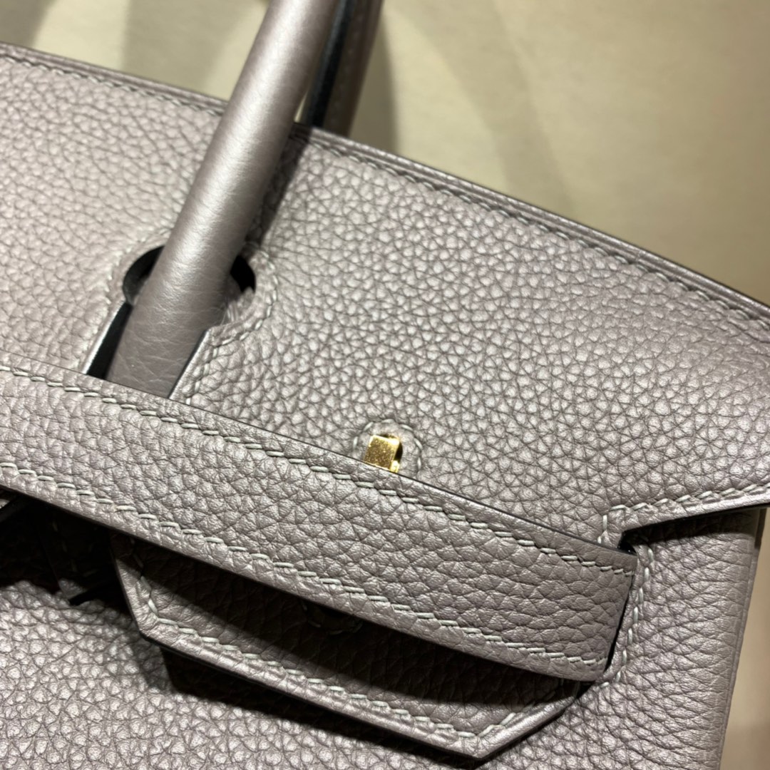 爱马仕铂金包 Birkin 30cm Togo 8F锡器灰 金扣 蜜蜡全手缝