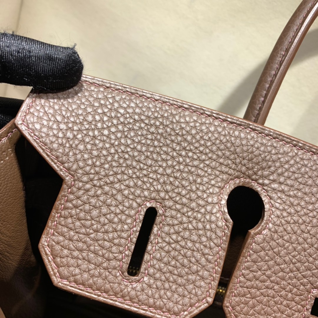 爱马仕铂金包 Birkin 30cm Togo 47朱古力 金扣 蜜蜡全手缝