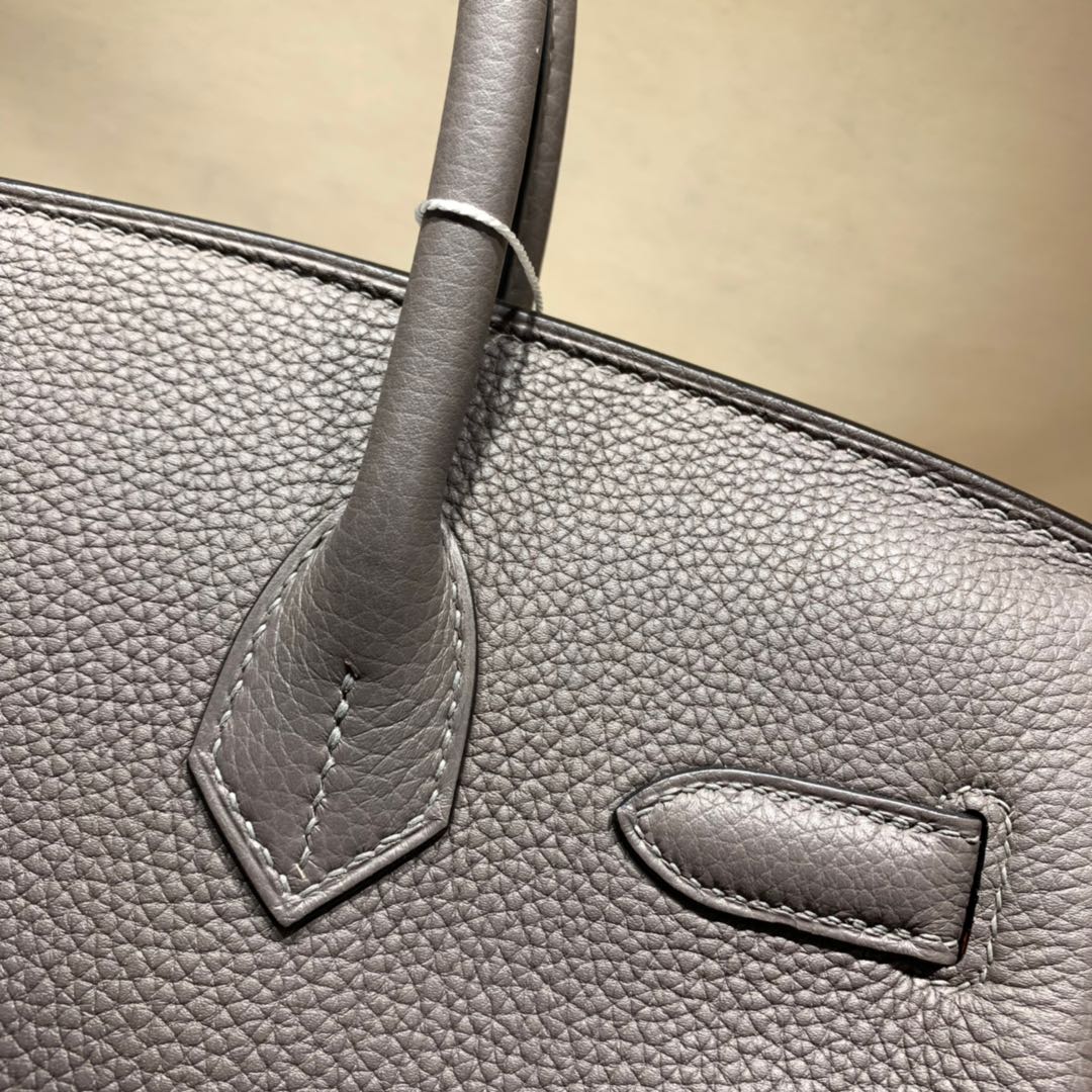 爱马仕铂金包 Birkin 30cm Togo 8F锡器灰 金扣 蜜蜡全手缝