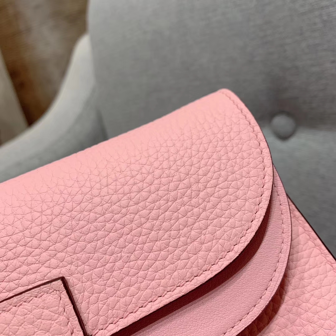 广州爱马仕 Hzlzan 31cm Clemence 3Q芭比粉 银扣