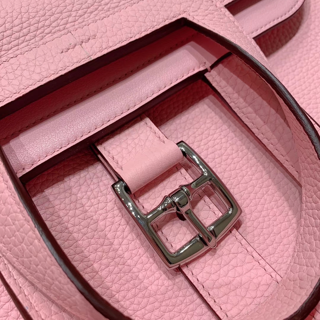 广州爱马仕 Hzlzan 31cm Clemence 3Q芭比粉 银扣