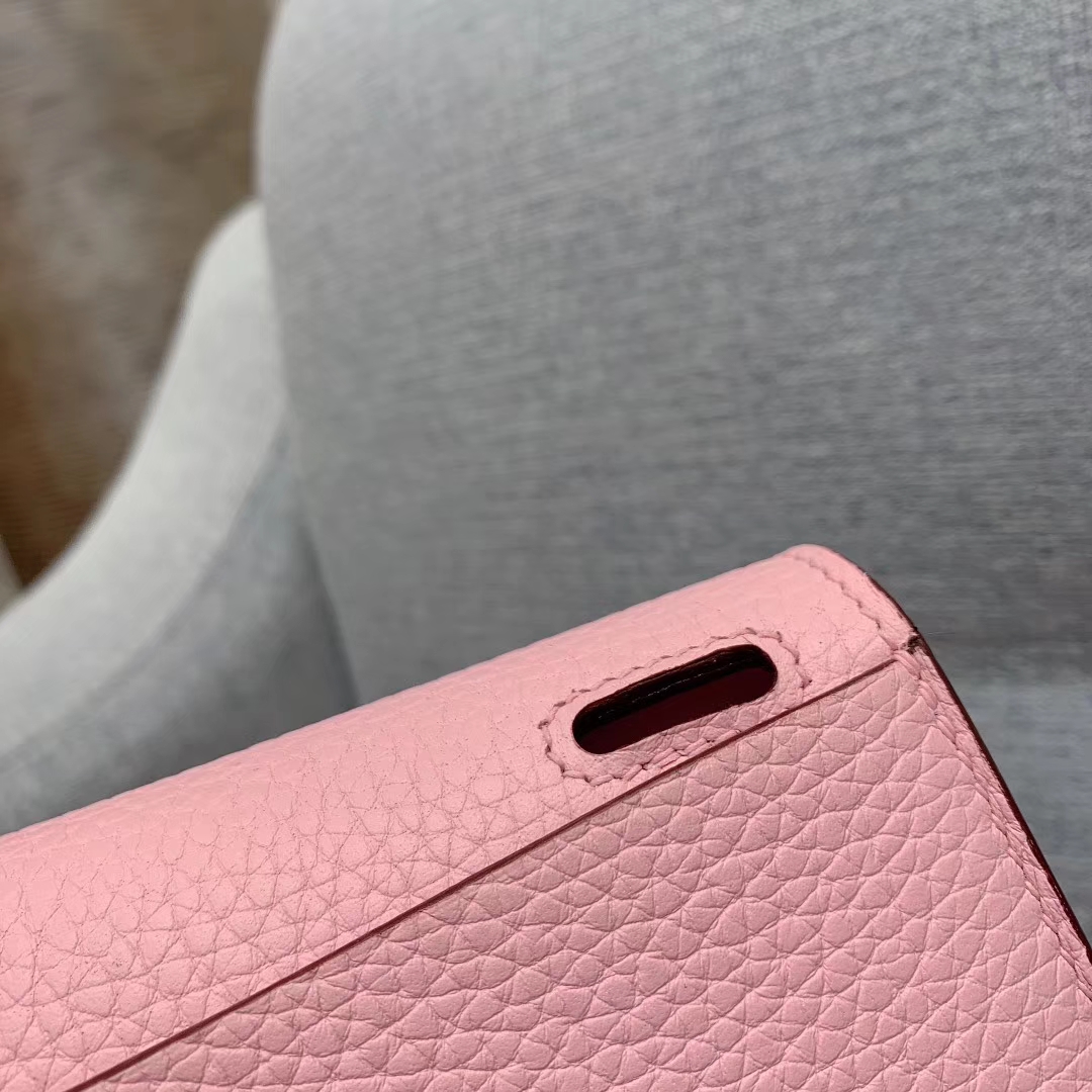 广州爱马仕 Hzlzan 31cm Clemence 3Q芭比粉 银扣