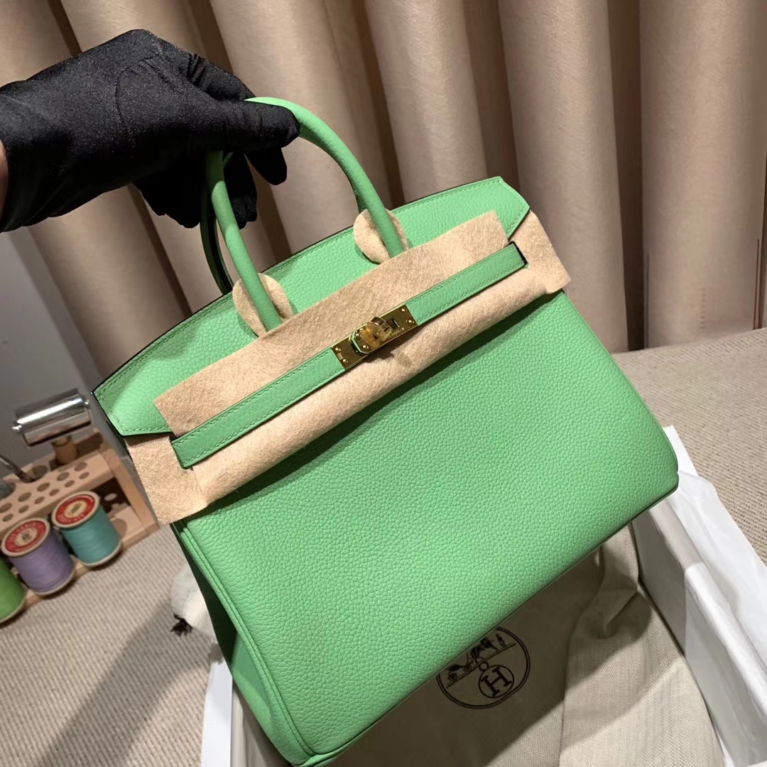 Hermes爱马仕 Birkin 25cm 牛油果绿 金扣