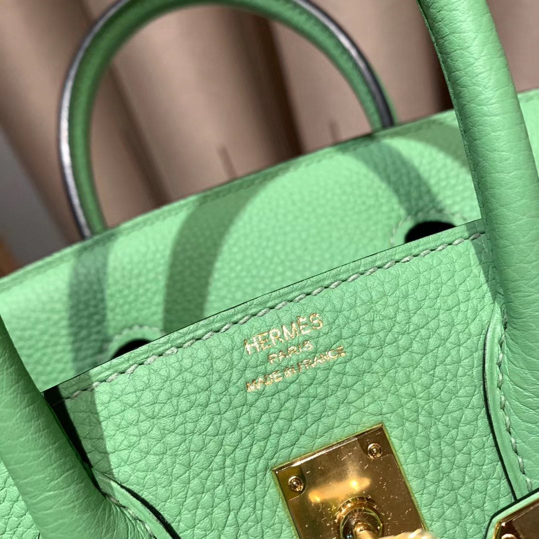 Hermes爱马仕 Birkin 25cm 牛油果绿 金扣