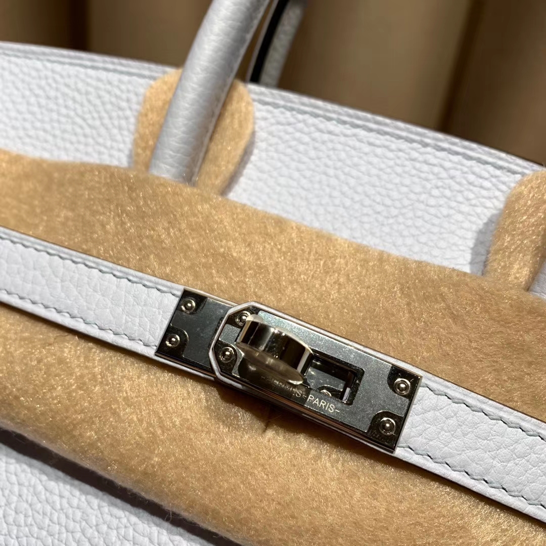 爱马仕包包官网 Birkin 30cm 雾霾蓝 银扣