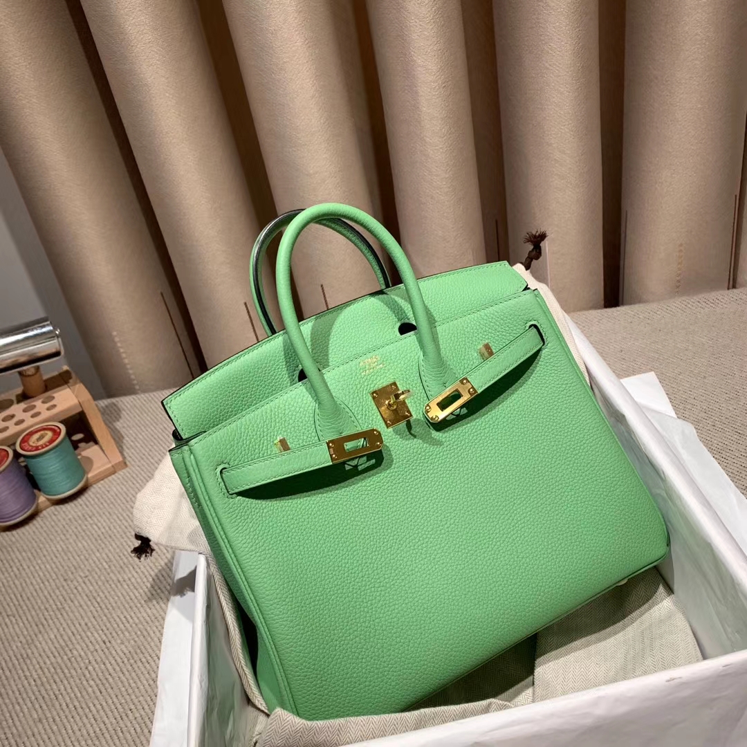Hermes爱马仕 Birkin 25cm 牛油果绿 金扣